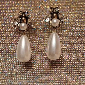 Pearl Drop Wasp Earrings